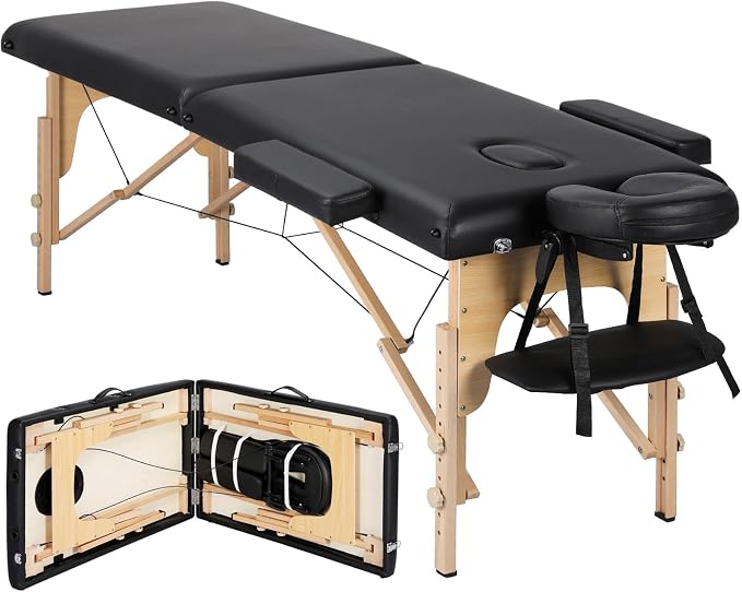 Yaheetech Opvouwbare Massagetafel 213 x 82 cm - Verstelbare Hoogte 64-85,5 cm - Draagvermogen 250 kg