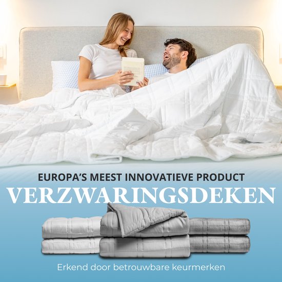 EL Life Verzwaringsdeken 9 kg - OEKO-TEX Katoen Zwaartedeken 150 x 200cm - Weighted Blanket - Verzwaarde Deken - Wit