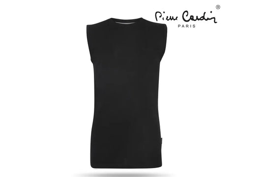 Pierre Cardin Mouwloos T-shirt – Zwart – 100% Katoen – Maat XL – Tijdloos, Comfortabel & Perfect voor de Zomer