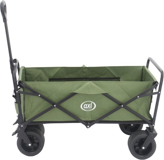 AXI AB131 Opvouwbare Bolderwagen – Groen – Met Trekstang, Remmen en Hoes – 100 kg Draagvermogen – Eenvoudig mee te nemen - Metaal