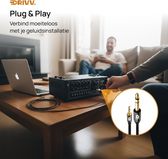 Drivv. Premium 3,5 mm Jack naar 6,35 mm Kabel - Jack Kabel - Audio Kabel - 3 meter