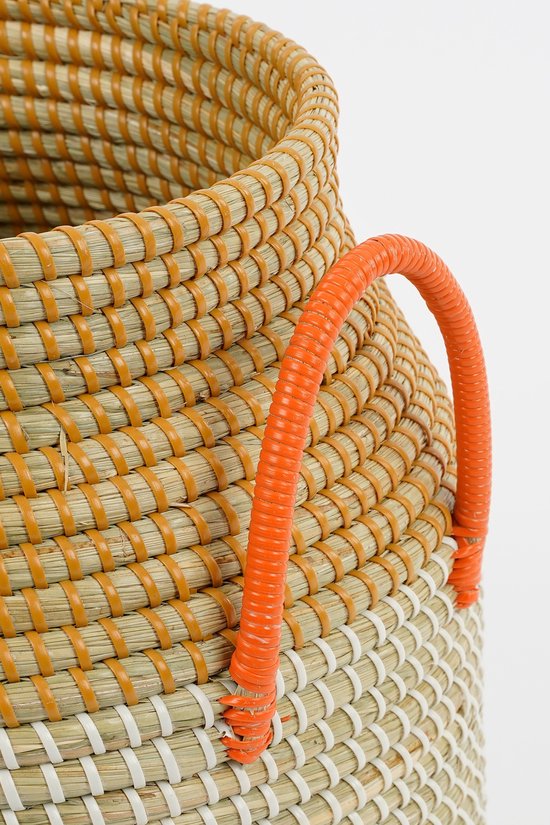 Mica Decorations Milou Opbergmand - Set van 2 - H43 x Ø50 cm - Zeegras - Geel