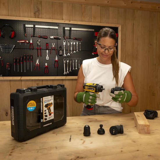 Compacte 4-in-1 multifunctionele schroevendraaier 12V POWXBOX001 – incl. batterij 12V en 2.0Ah lader
