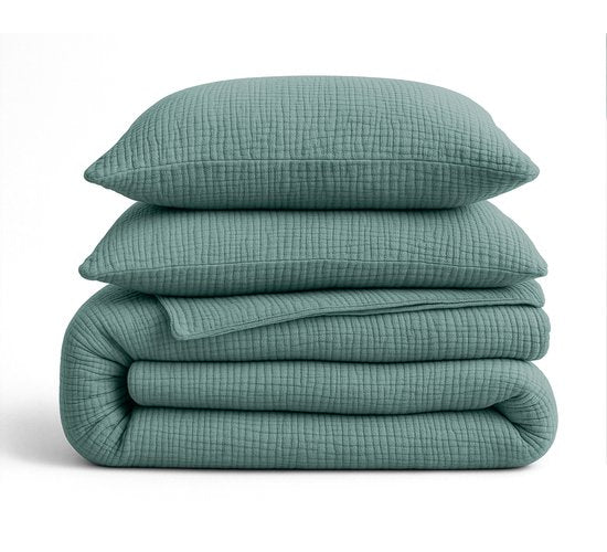 Sleeptime 2 in 1 Mousseline Dekbed - Dekbed zonder Overtrek Inclusief Kussensloop - 240x200 - Groen