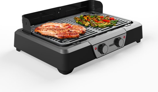 Princess BBQ Tafel Grill 112254 - Zwart - Regelbare thermostaat - Tafel BBQ - Grill apparaat - Groot bakoppervlak - 2000W