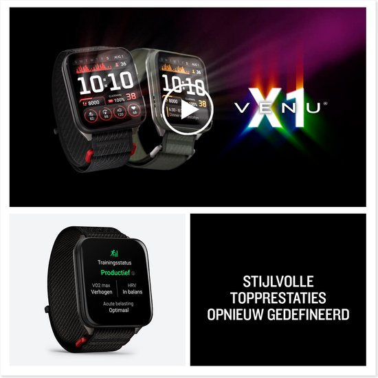 Garmin 010-02980-03 Venu X1 AMOLED Titanium Achterkant - Smartwatch