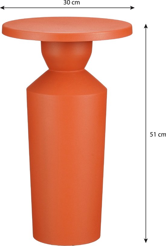 Mica Decorations Feroza Bijzettafel - H51 x Ø30 cm - Metaal - Oranje