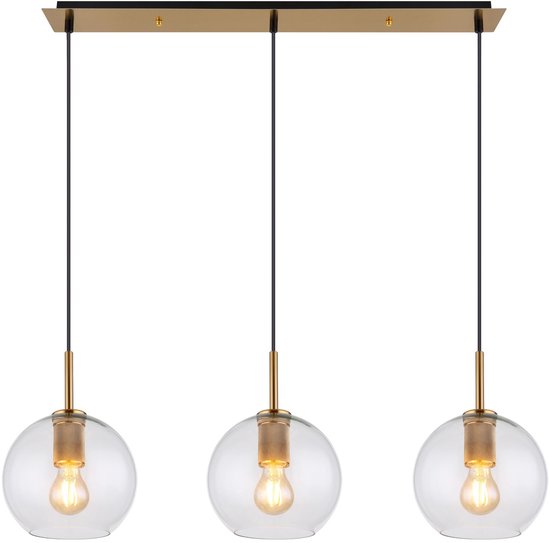 Globo - hanglamp - ADARA - brons - glas - grote eettafellamp - E27 - 15462H2