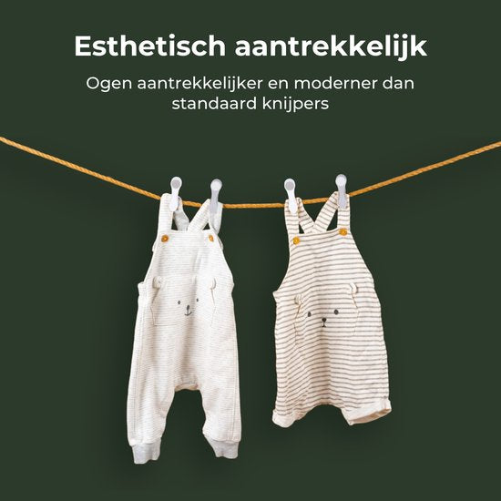 Gandria Wasknijpers 24 Stuks - Kunststof Wasknijpers - Set van 24 Plastic Knijpers - Wasrek Knijpers 10 Kg - Grijs/Wit en Wit/Grijs