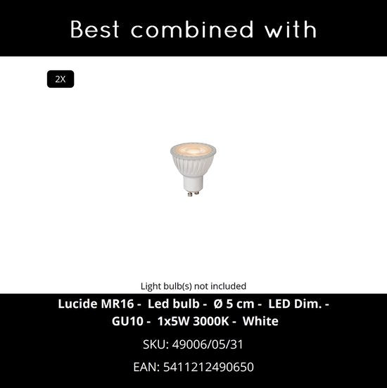 Lucide CLUBS - Plafondspot (Plafondlamp) - 2xGU10 (MR16) - Wit