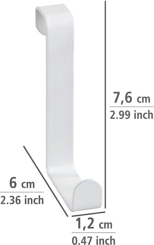 Wenko Deurhaken opdekdeur en stompe deur - Wit - 4 stuks