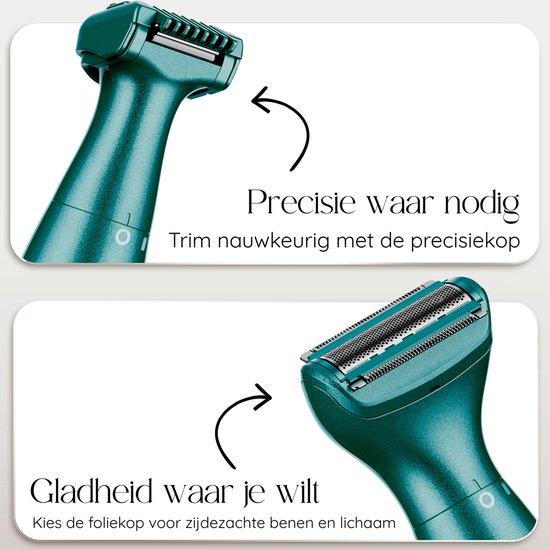 6-in-1 Bikinitrimmer - Sansbeauté® - Gezicht - Oksels - Benen - Bikinilijn - Wenkbrauw Trimmer - Gezichtsontharing Dames - Intieme Zone - Ladyshaves Bikini - Ontharingsapparaat Electrisch