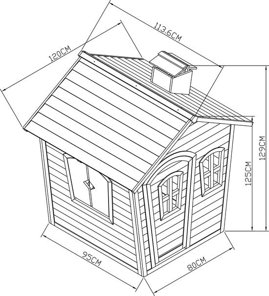 Sunny Olaf Speelhuis in Rood/grijs - FSC hout - Speelhuisje voor de tuin / buiten - Tuinhuisje voor kinderen