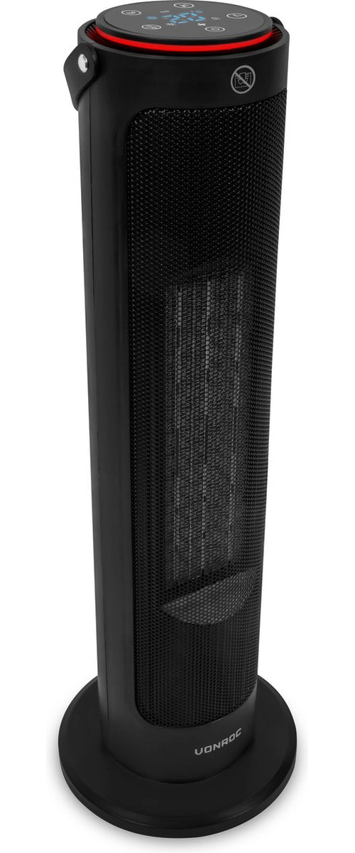 VONROC Elektrische kachel - ventilatorkachel - 1200W/2000W - torenmodel - keramisch - ECO Modus - zwenkfunctie - LED display - Incl. afstandsbediening - thermostaat en timer - 20m2