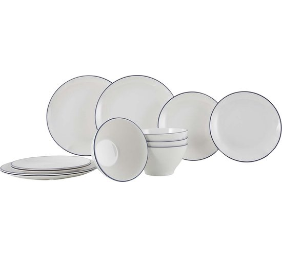 Gimex - Linea Line - Servies - Blauw - 12-Delig