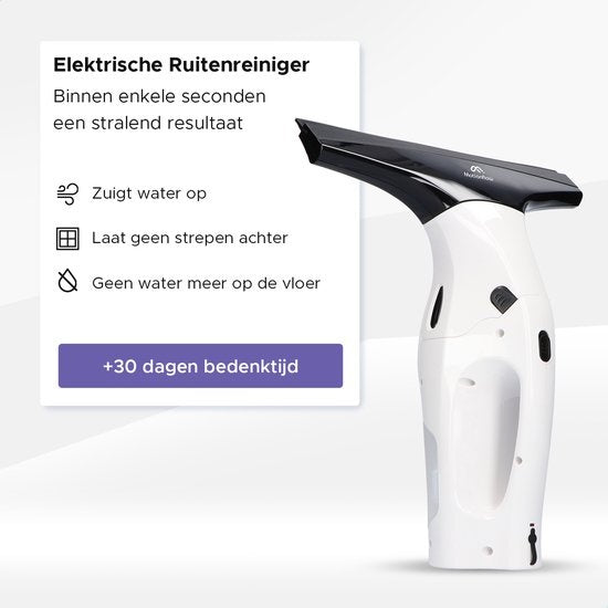 Motionflow Vacuüm Raamwisser met verlengstuk 61cm - Elektrische ruitenreiniger met inwasser - Oplaadbaar