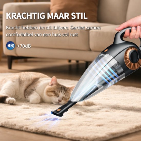 Atshark Snoerloze oplaadbare krachtige handstofzuiger voor nat en droog gebruik kruimeldief
