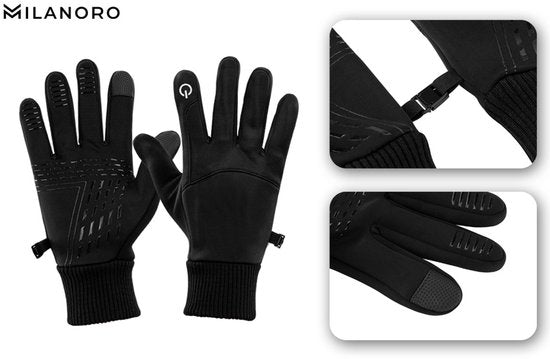 Milanoro - Water- en winddichte handschoenen - Zwart - L