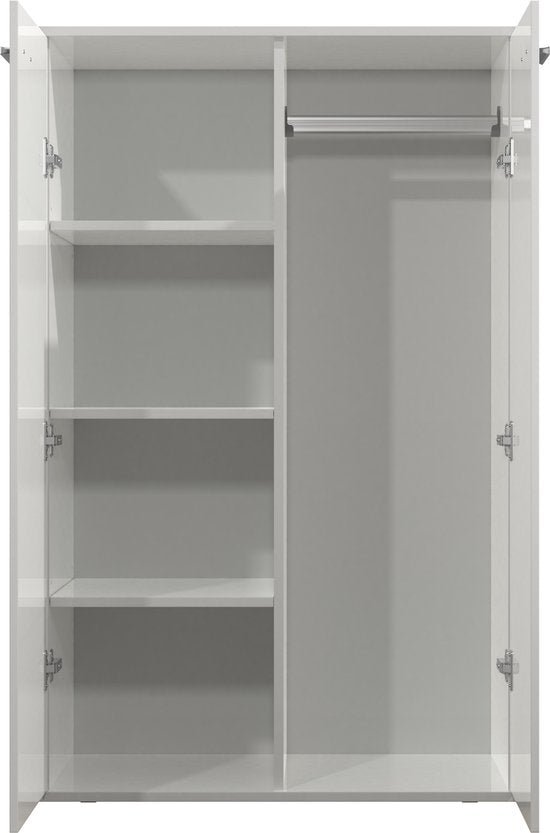 VDD - Kledingkast kinderkamer - Legplanken en hanggedeelte - 120 cm hoog - Wit