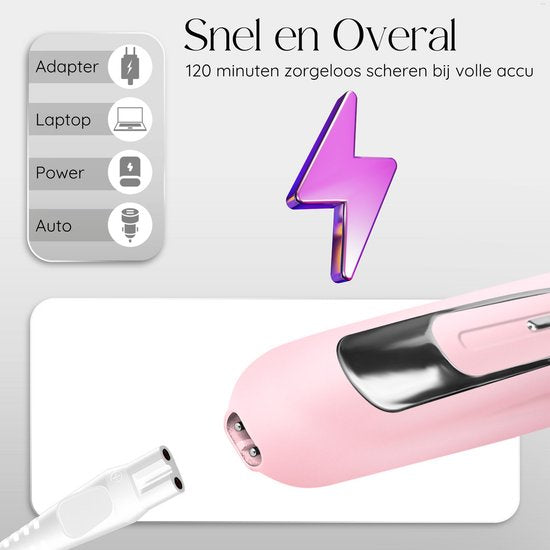 Sansbeauté® 7 in 1 Ladyshave voor Vrouwen - Gezicht - Oksels - Benen - Epilator - Trimmer voor Vrouwen & Dames - Bikinitrimmer Dames - Scheerapparaat Vrouw