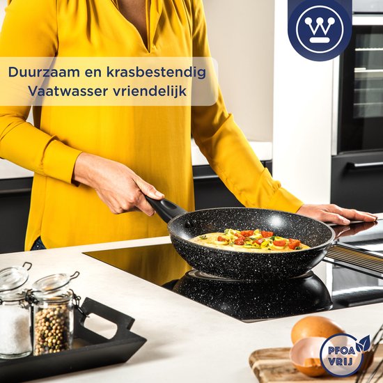 Westinghouse Koekenpan – Ø 26 cm – Inductie – PFOA-vrij – Black Marble