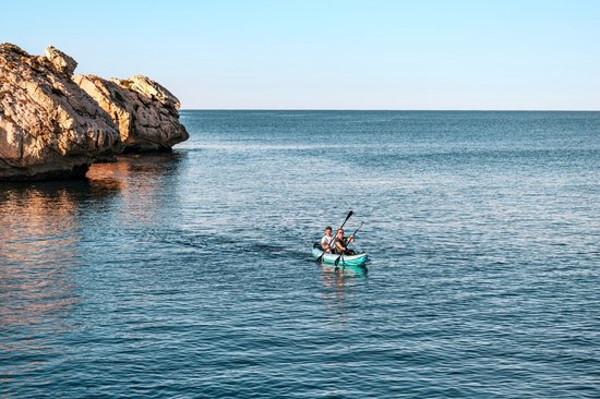 VirtuFit Kayak 335 - Turquoise - Met Kajak Zitjes en Draagtas - Geschikt voor Twee of Drie Personen - Duurzaam & Stevig - Opblaasbare Kajak - Kajak - Opblaasbare Boot