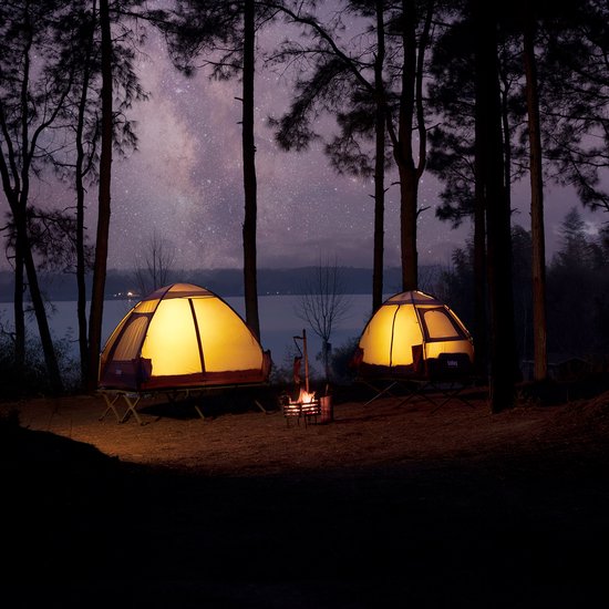 SoBuy OGS32-II-L-GR Opblaasbare Camping Tent - Donkergroen Textiel 193x145cm