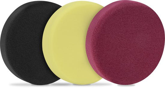 VONROC Polijstschijven/Polijst pads schuim voor polijstmachines – Starterset - 125mm, 3 stuks