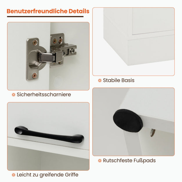 Coast Keukenkast - MDF & Hout - 56 x 30 x 190 cm - Wit