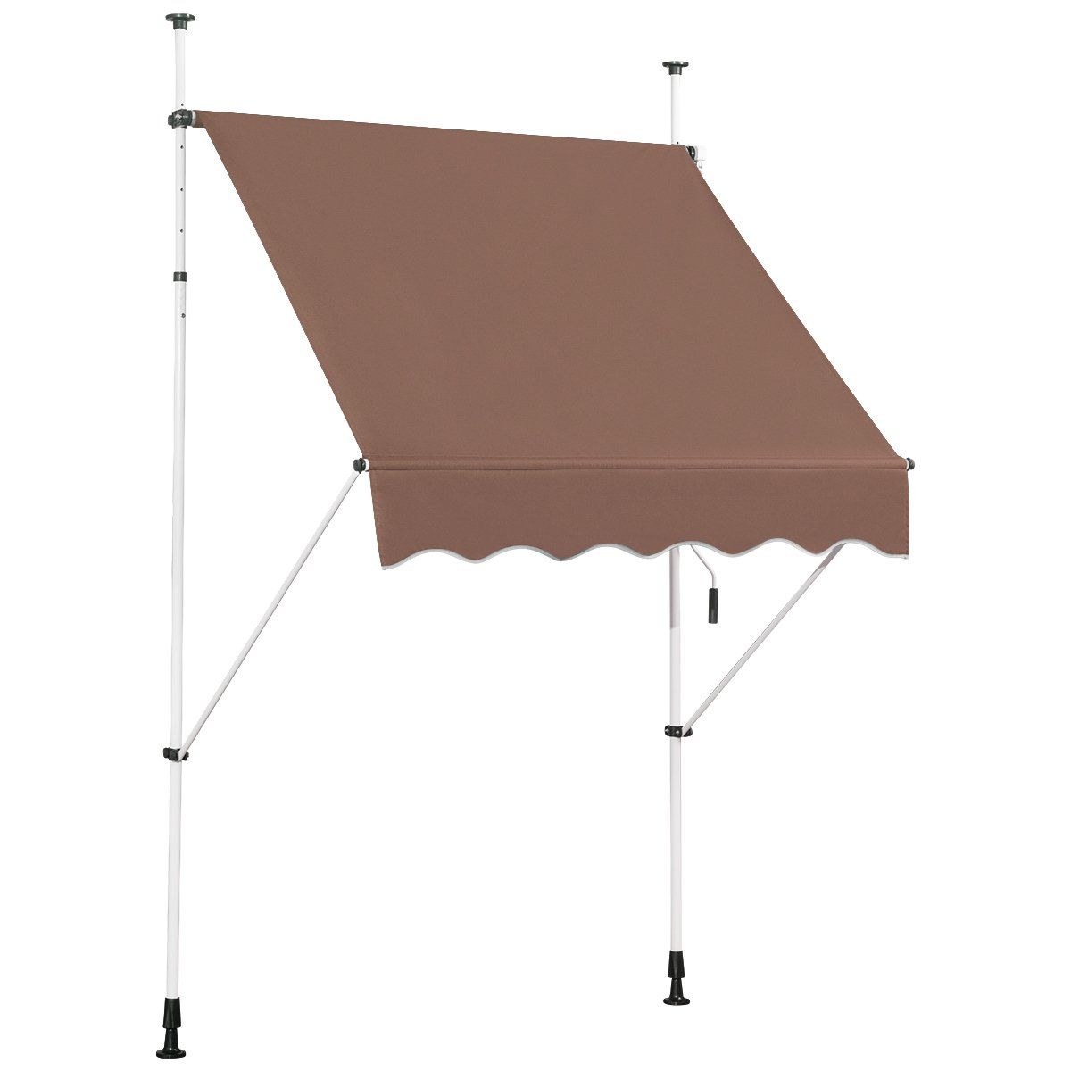 Coast Klemmarkies 150 cm - Uitschuifbaar zonnescherm - Hoogte verstelbaar - UV-bestendig - Koffiebruin