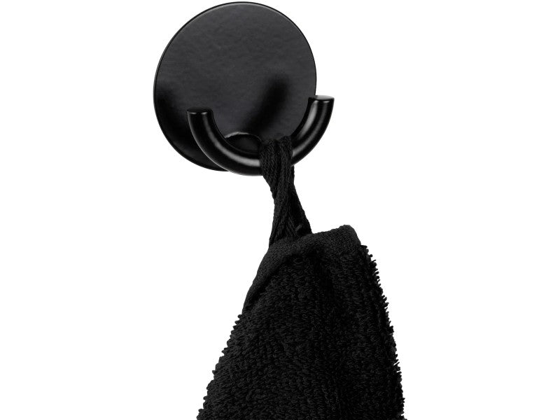 WEWENKO Rondo Wandhaak Dubbel – Zelfklevend – RVS – Mat Zwart – Ø 5,3 cmNKO Rondo Wandhaak Dubbel – Zelfklevend – RVS – Mat Zwart – Ø 5,3 cm