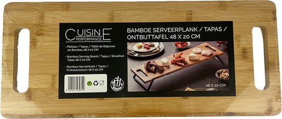 Bamboe uitklapbare Serveerplank - Tapas - Ontbijttafel 48x20cm