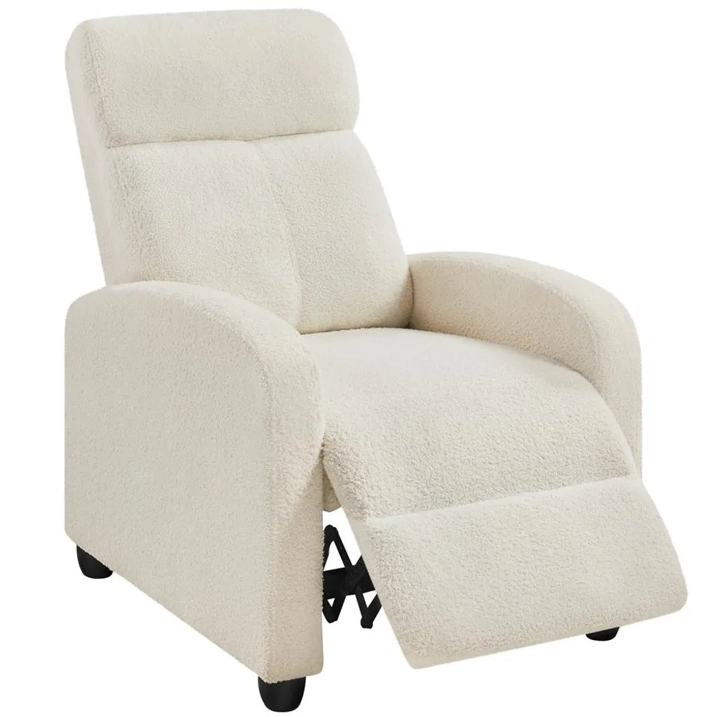 Yaheetech Relaxfauteuil Tv-fauteuil met Slaapfunctie, Wit
