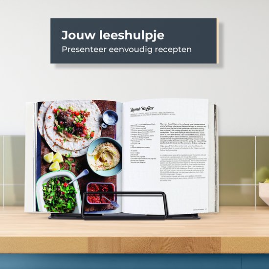 Castagnola Verstelbare Boekensteun - Boekenstandaard met 6 Standen - Boekenhouder Metaal - Anti Slip Tablethouder - Kookboeken en Leesboeken