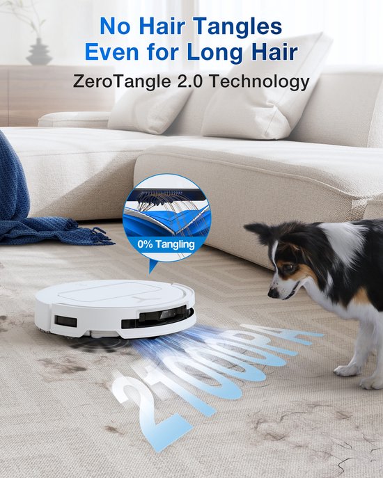 ECOVACS - DEEBOT T50 Omni wit Gen 2 EU - Stofzuig- en dweilrobot - 21.000 Pa zuigkracht- Zelfreinigende Robotstofzuiger met Warmwater – Dweilsysteem - Automatisch Leegstation - Geschikt voor dierenharen