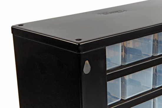 Raaco Ladekast met 44 lades - Metalen Assortimentskast - Opbergsysteem voor o.a. schroeven en bouten - Kan aan de muur bevestigd worden - Incl. 10 tussenschotjes - 150x510x303 mm