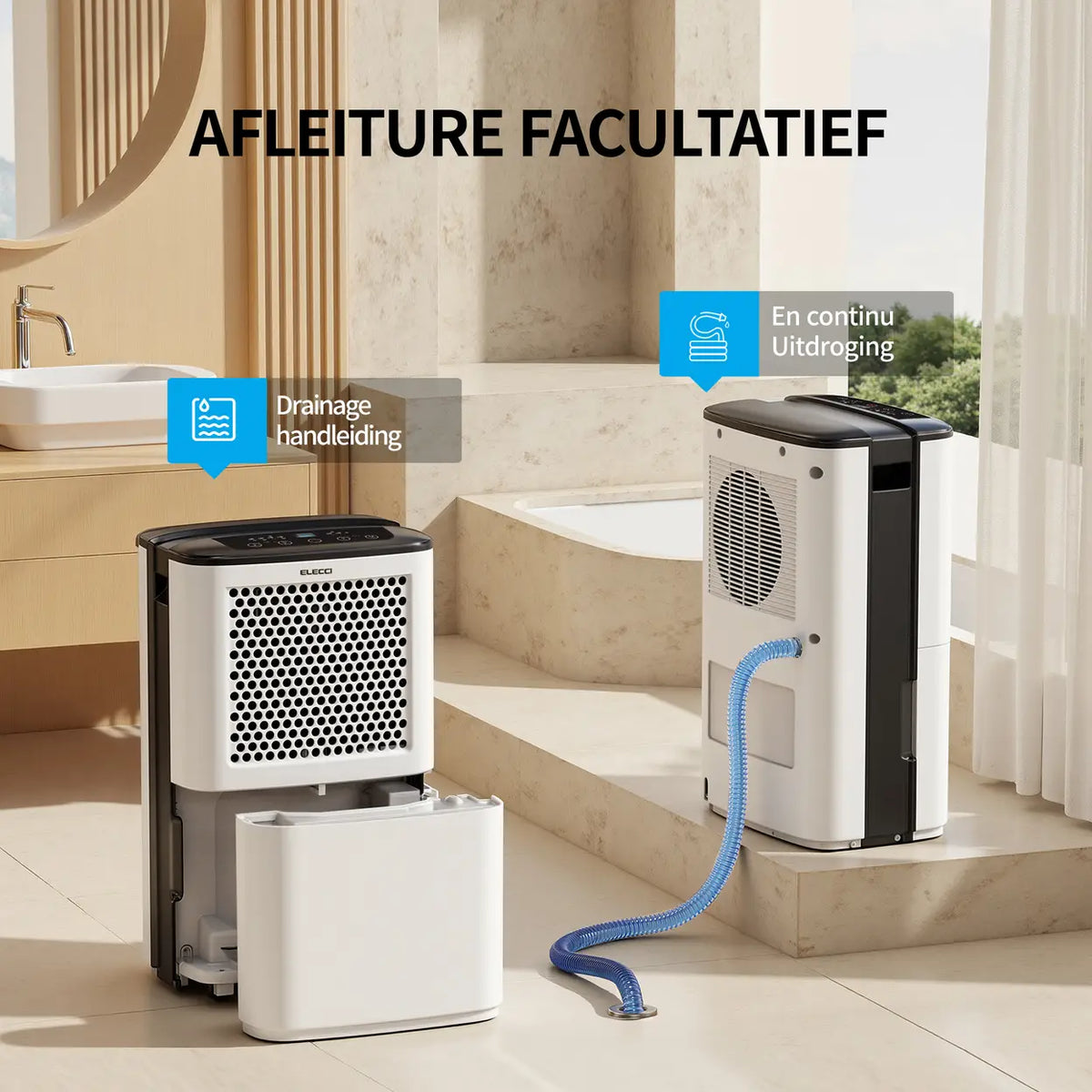 ELECCI luchtontvochtiger 12 l/dag - 3,8 l watertank - R290