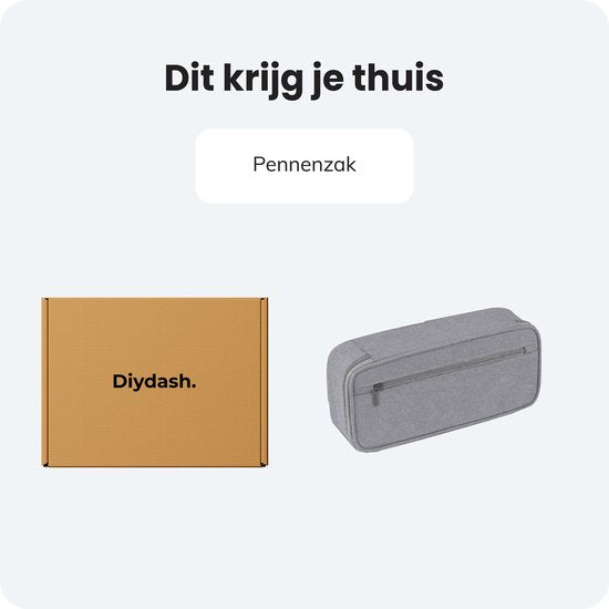 Diydash Etui - Pennenzak - Pennenetui - Schooletui - Grote Etui - Schoolspullen - Trousse Scolaire - Voor meisjes, jongens en volwassenen - Grijs