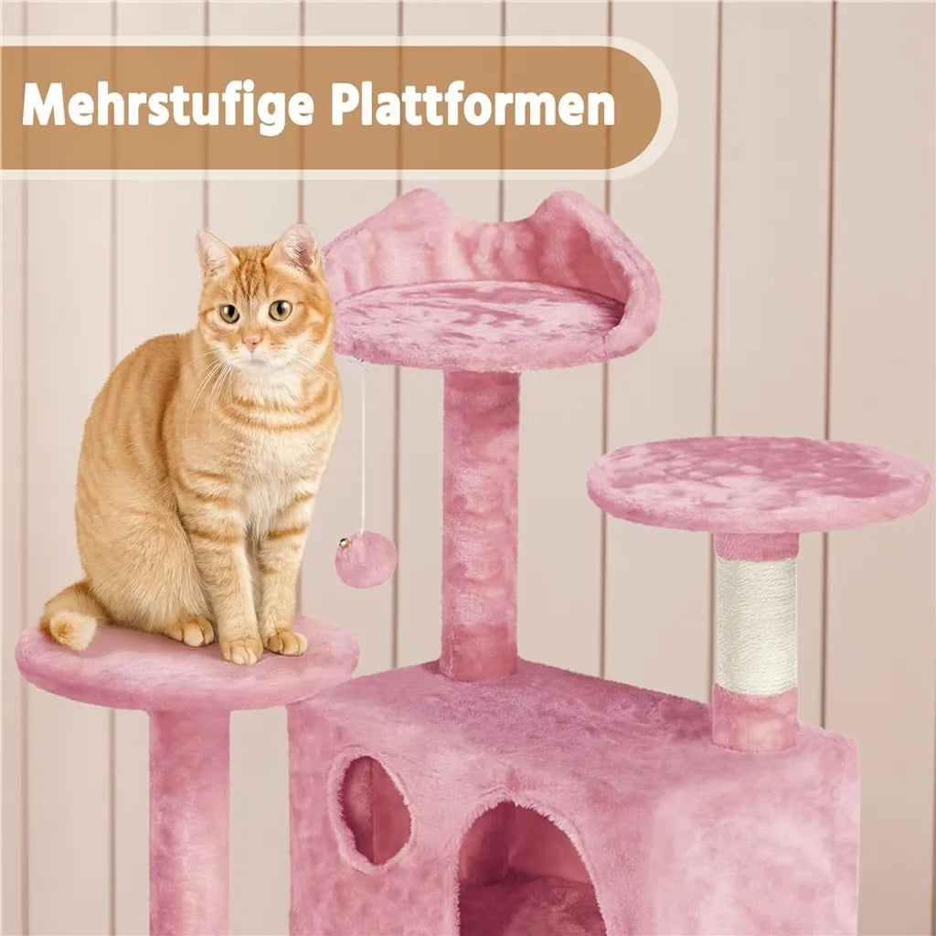 Yaheetech Kattenboom - 158 cm - Krabpaal - Roze