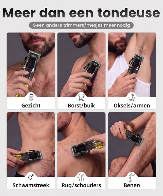 Tondeuse Mannen Hoofdhaar - Kappersset 22 Delig - Haartrimmer Set met Kappersschaar - Trimmer voor Hoofd & Baard