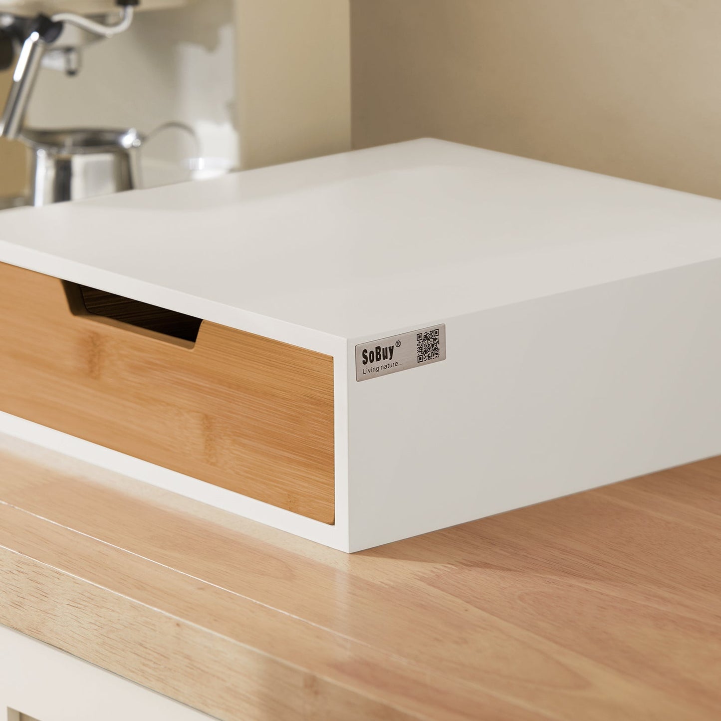 SoBuy FRG179-WN Capsulehouder Voor Koffie - Bamboe - 30x9x31 cm