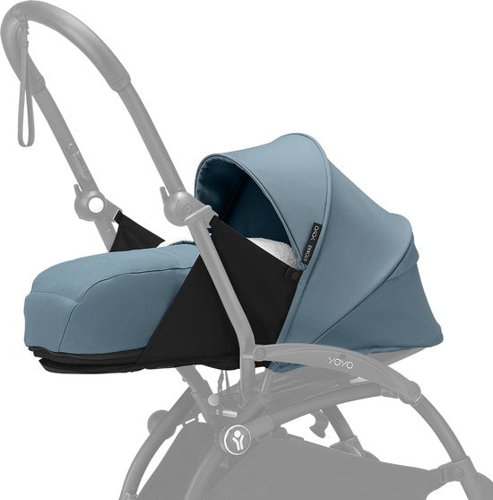 Stokke YOYO 0+ Newborn Pack, Aqua - Inclusief matras, uitschuifbare luifel en vijfpuntsgordel - Vereist YOYO-frame (apart verkrijgbaar)