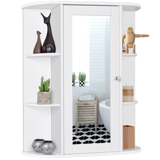 Coast Badkamerkast met spiegel - Met opbergplanken - 60 x 17 x 71 cm - Wit