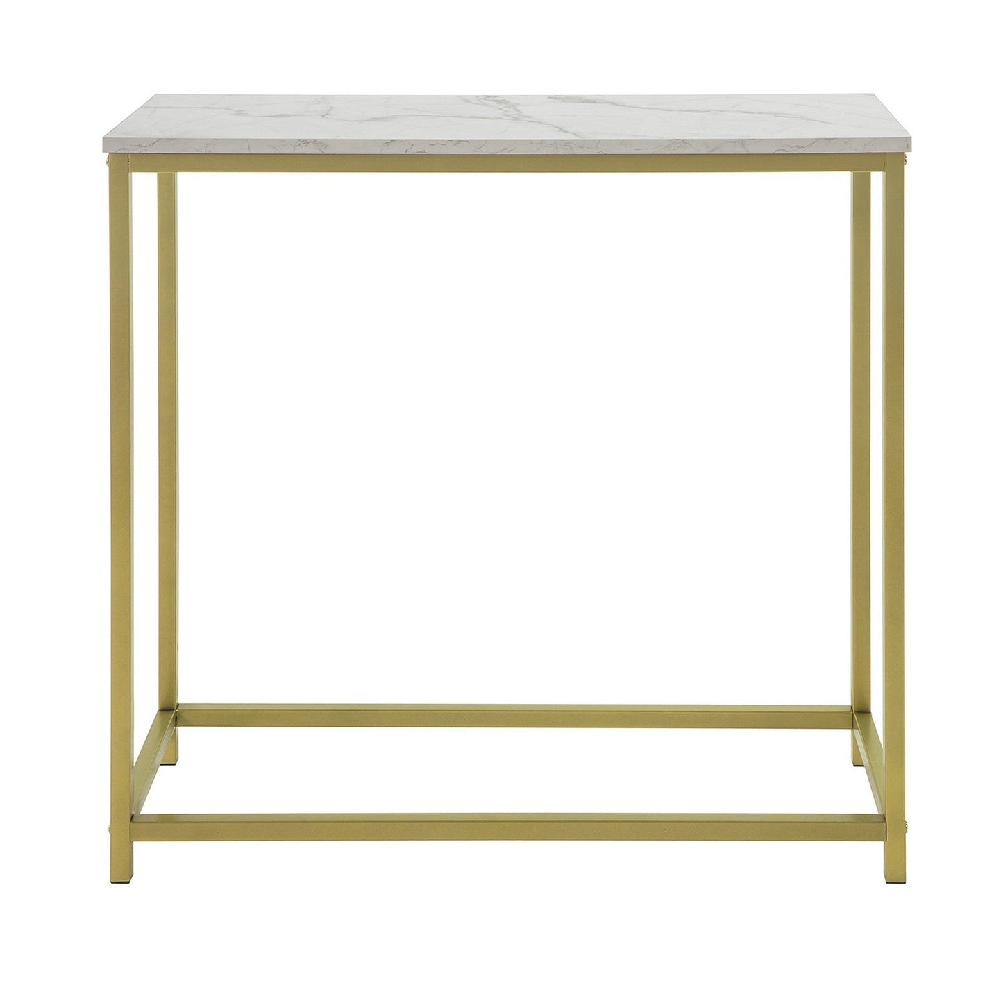 SoBuy Consoletafel - Wit Tafelblad - Gouden Frame - 80x75x30 cm  - FSB29-G