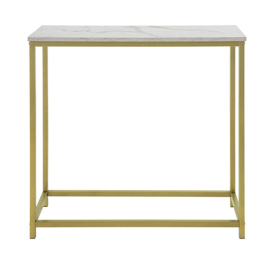 SoBuy Consoletafel - Wit Tafelblad - Gouden Frame - 80x75x30 cm  - FSB29-G