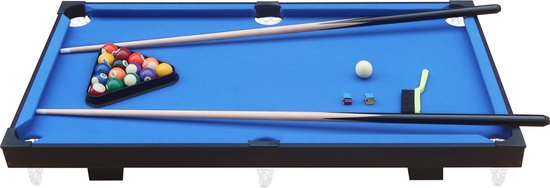 Cougar Pooltafel Mini Draagbaar Zwart/blauw – Handig handvat – Incl. ballen - 118x64x12cm