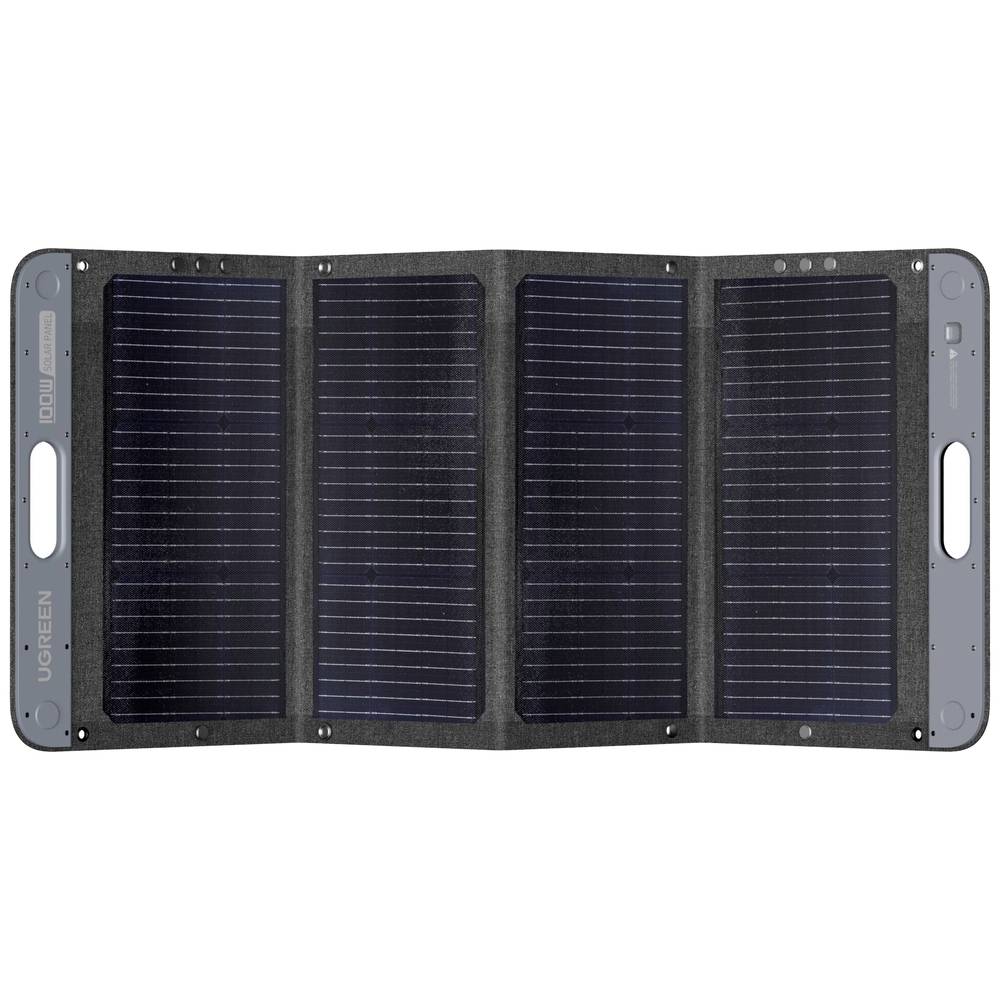 Ugreen 100W Opvouwbaar Zonnepaneel Zwart – 574x540 mm (ingeklapt) / 1290x540x410 mm (opgebouwd) – 5.5A Monokristallijn