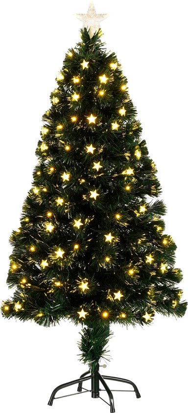 Luca Lighting Mercury Kunstkerstboom met Fiber Optic LED-Verlichting - H150 x Ø65 cm - Groen