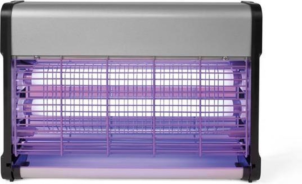 Perel - Insectenverdelger - Elektrisch - Spanningsrooster 2800 V - Uitneembare opvangbak - 80 m² - Metaal - Zilver/Zwart