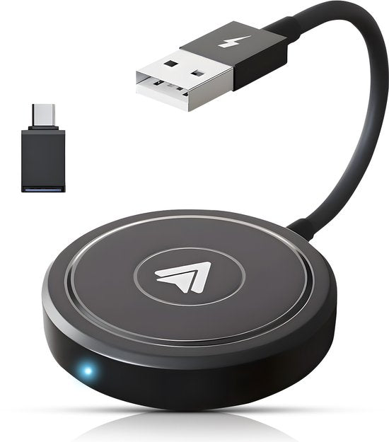 CarMe Luxe Android Auto Dongle - Draadloos Android Auto - USB-A & USB-C - Zwart